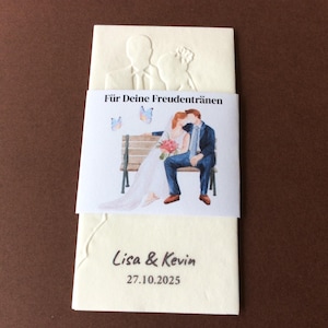 10 tears of joy handkerchiefs with banderole with personalization guest gift wedding tears of joy handkerchiefs set of 10
