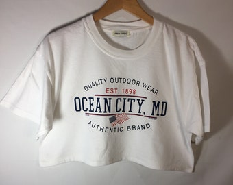 ラージ オーシャンシティ、MD クロップド T シャツ