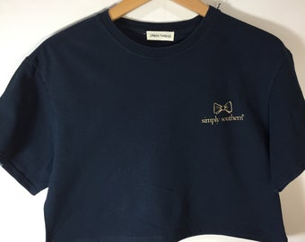 S/M シンプル サザン クロップド T シャツ