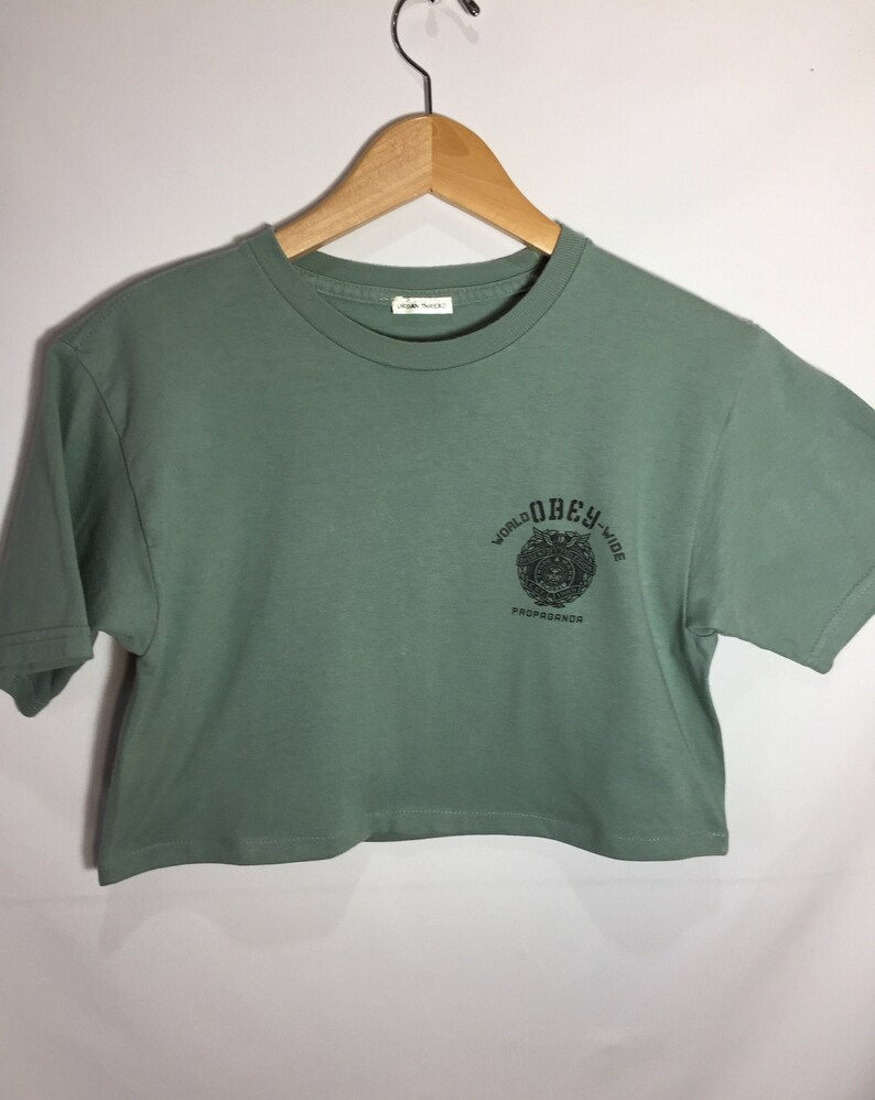 SMALL Obey Cropped Graphic Tee