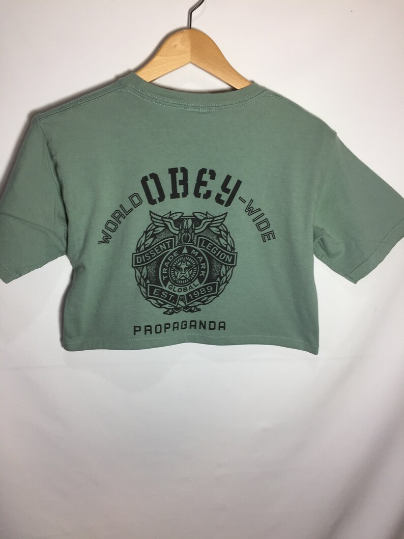SMALL Obey Cropped Graphic Tee