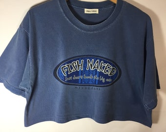 XL ミネソタ「フィッシュネイキッド」クロップドTシャツ