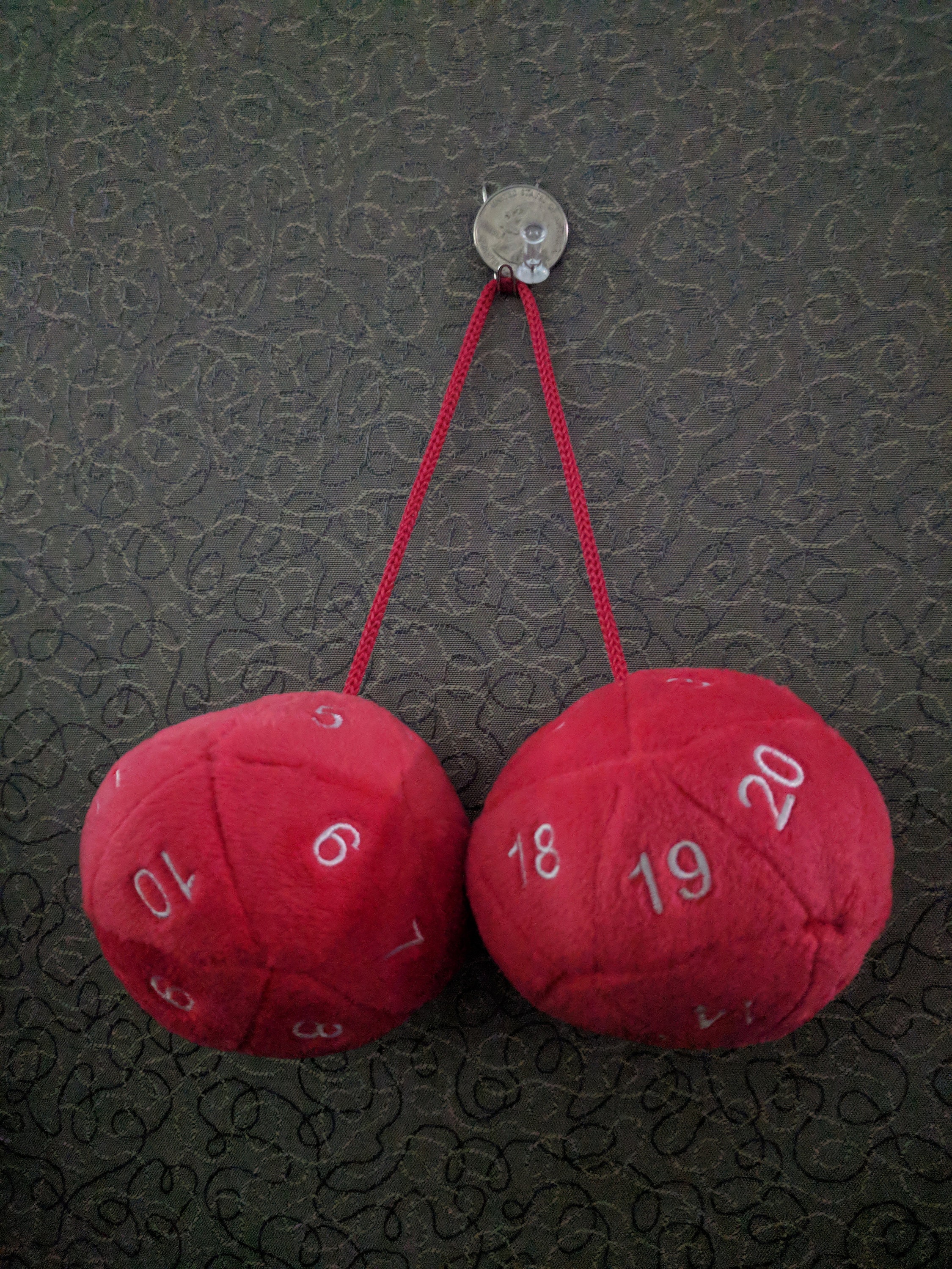 D20 car dice. Fuzzy D20 dice. Fuzzy d20 dangler. Etsy