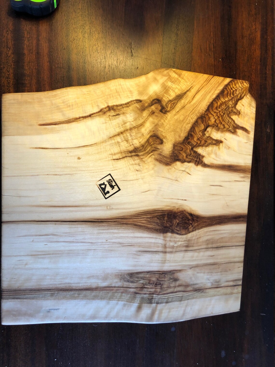 Live edge cutting board with epoxy accents Etsy
