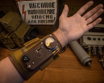 Artyom's bracer with a built-in Geiger counter from Metro Exodus