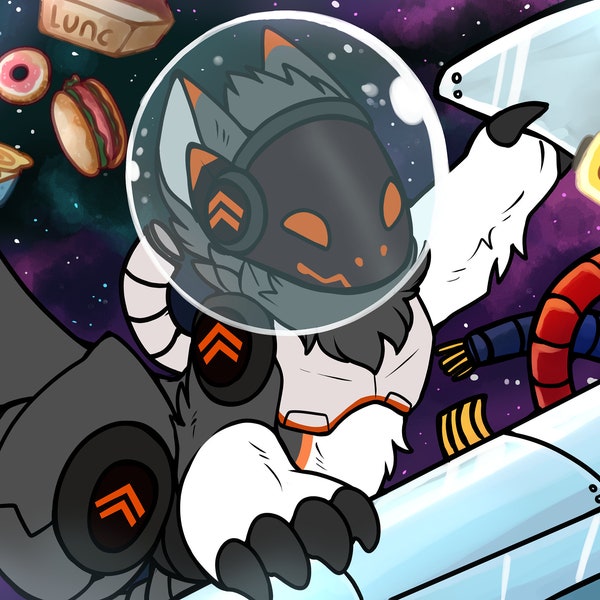 HuppyLeon YCH "Protogen in Space"