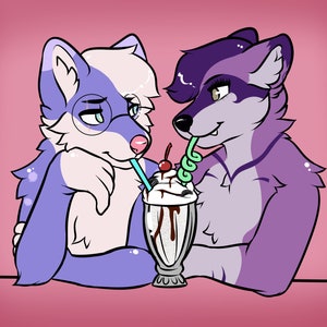 Skunkify YCH "Milkshake date"