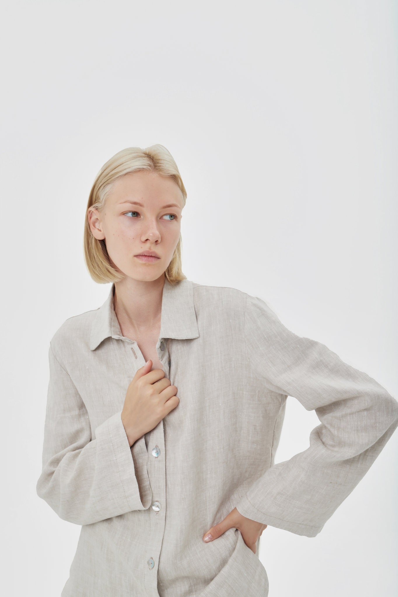 Fara - Luxe Cotton & Linen Ensemble – Shirt & Trousers Set main image 1