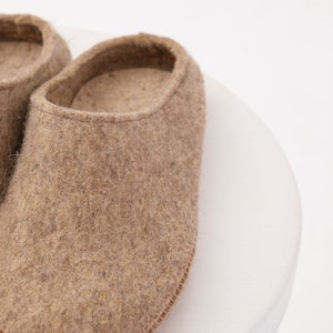 Homemade felt slippers Sheep wool Warm natural felt home shoes image 6