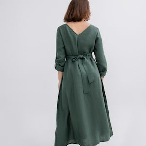 Transformed Green Linen Dress - Gift for Mother or Girl - Eco Luxury - Casual Style - Oversized summer dress - Natural fabric - Eco wear