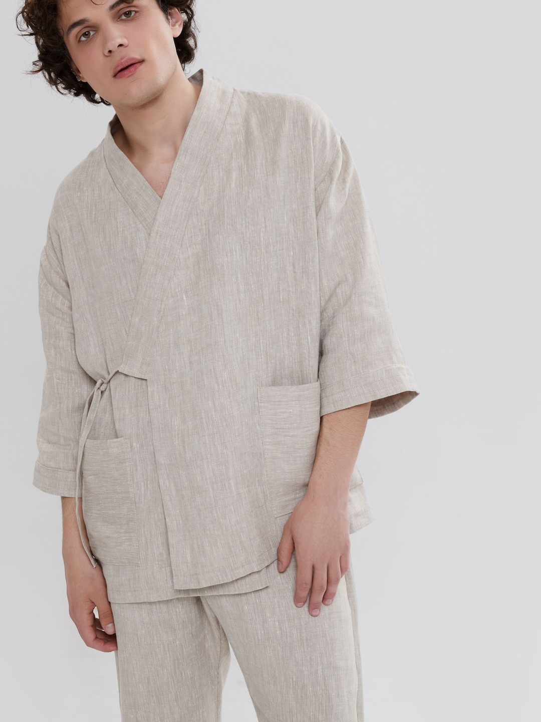 Pyjama Style Japonais En Gaze De Coton – Kimono Méditation Unisexe – Confort Spa