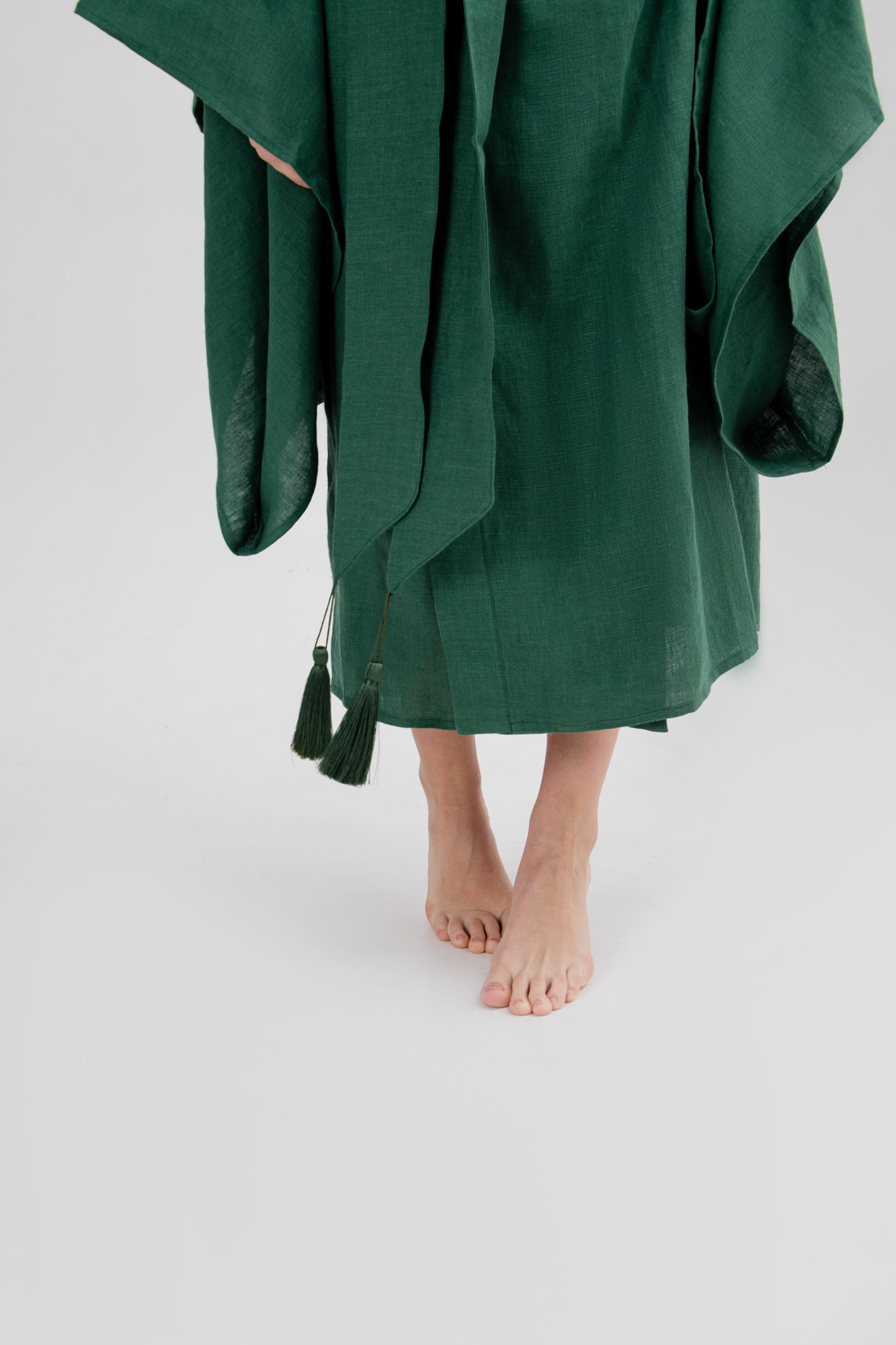 Home dress - Japanese kimono - Long green linen jacket - Women lounge wear organic - Maxi boho cardigan - Grass linen robe Home dress - Japanese kimono - Long green linen jacket - Women lounge wear organic - Maxi boho cardigan - Grass linen robe