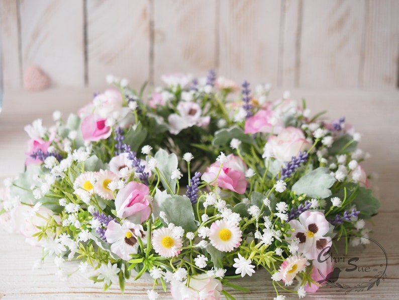 Frühlingsblumen Kranz bunt Tischkranz Türkranz Kranz Frühling image 5