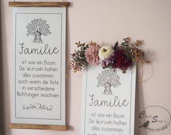 Herbstdeko Wanddeko Spruch Familie