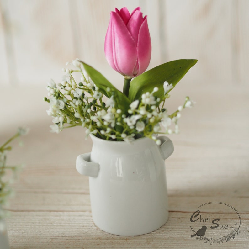 Deko Frühling mit Frühlingsblumen Mit Tulpe pink