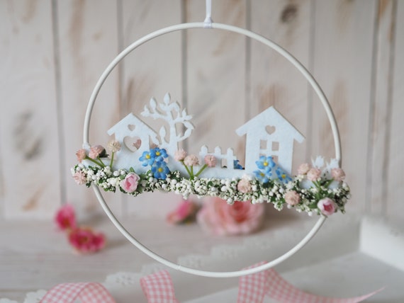 Amosfun Rustikale Holz Wanddekoration Fische - Blaue Küsten Deko 2 Stück