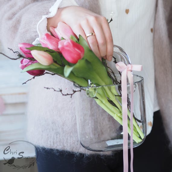 Glastasche Handtasche Tulpenvase