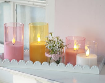 LED Kerzen mit Timer im Glas