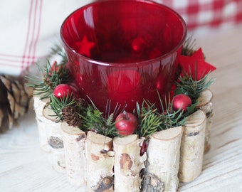 Christmas decoration wreath with candle