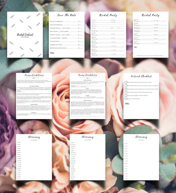Hair Makeup Bridal Agreement Contract Template Digital Etsy