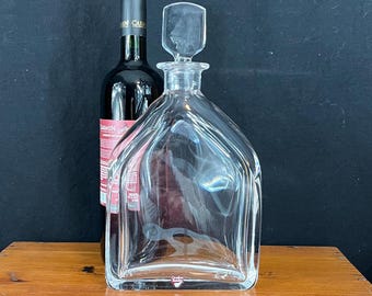 Mid-Century Orrefors Edward Hald Heavy Crystal Decanter – Signed "Orrefors EH 2495-12"