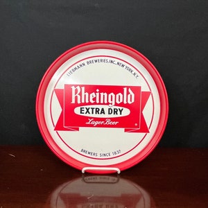 Vintage Rheingold Extra Dry Lager Beer Tray - Classic Barware - Retro Advertising
