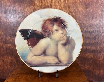 Vintage Cherub Angel Plate After Raphael – Godinger Limoges Style, 10 1/4" Decorative Wall Plate