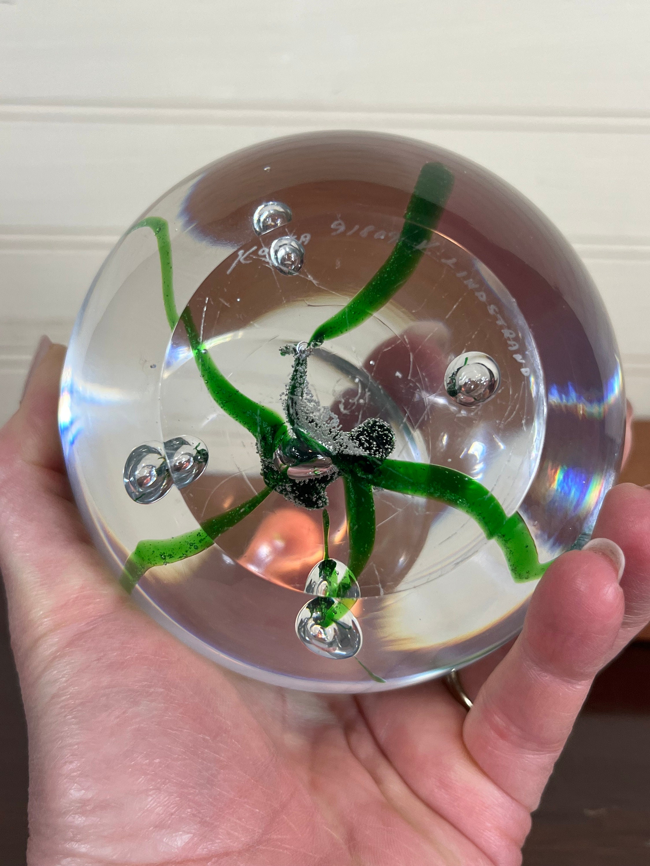 DYNASTY GALLERY Stingray Sea Life Art Glass Large 4