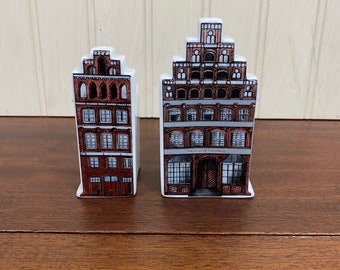 Eclectic City or Townhouse Themed Salt and Pepper Shakers