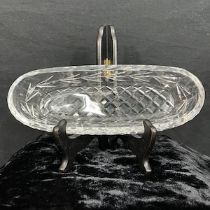 Waterford Glandore Relish Bowl, Waterford Crystal Glandore Vegetable Bowl, Beautiful Crystal Oblong Bowl, Waterford Glandore Relish Dish