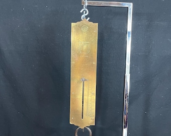 Antique Chatillon’s Improved Spring Balance Scale – Brass Face 100 lb Capacity – Vintage Mercantile Farm Tool – Early 1900s