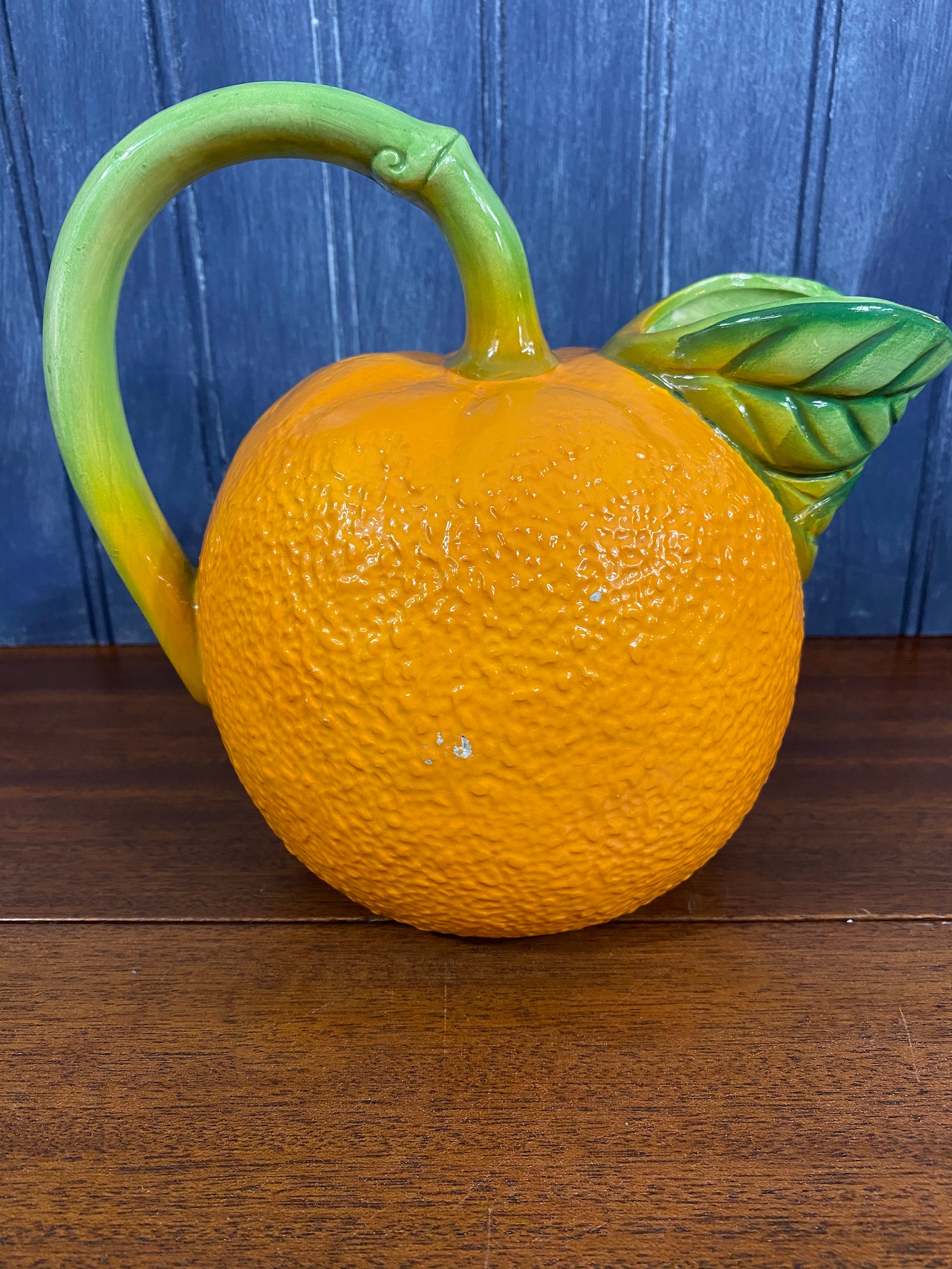 Vintage Ceramic Orange Themed 32 Oz Pitcher by Mr. Mann Taiwan Etsy