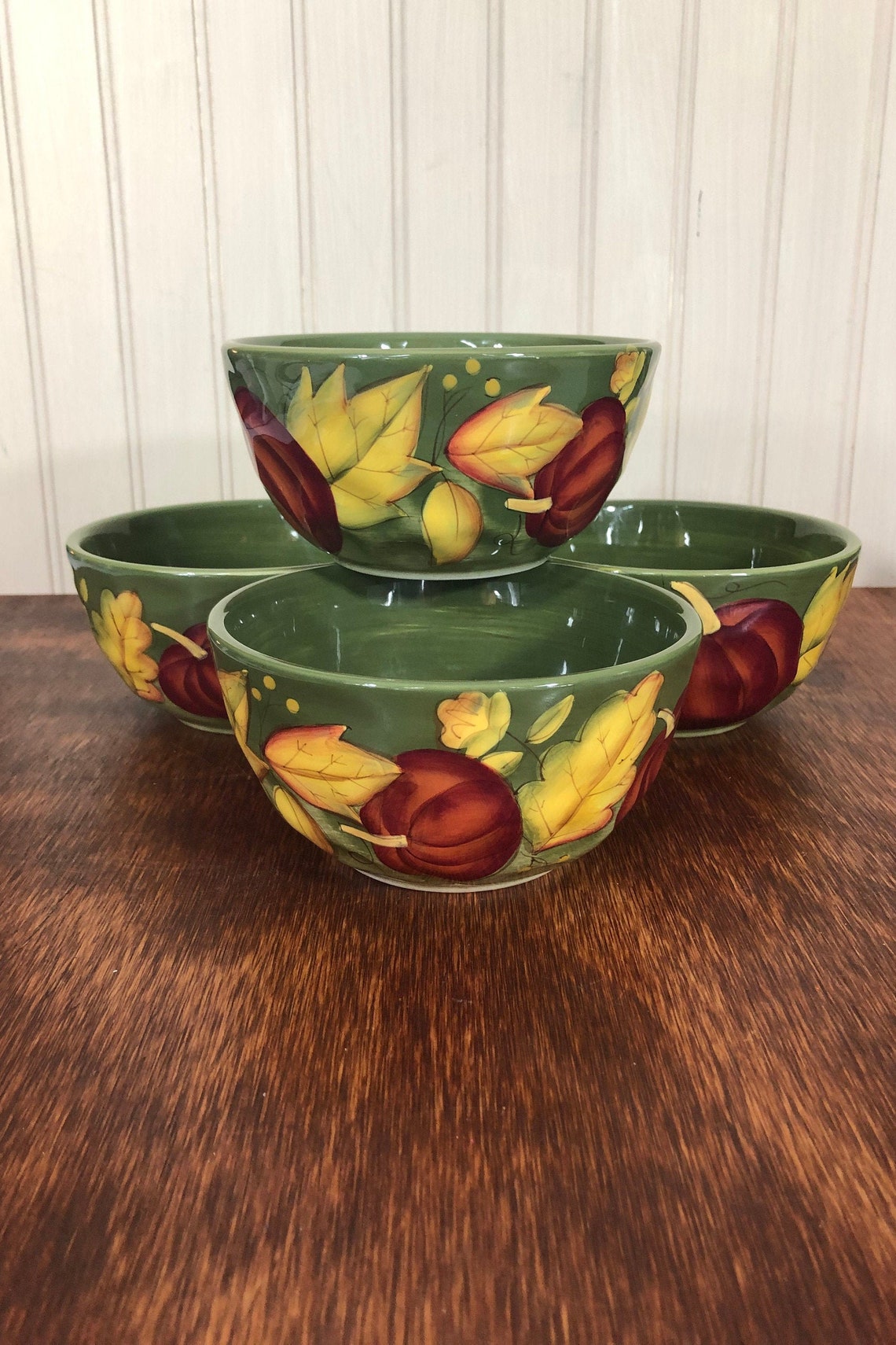 Laurie Gates Gates Ware Pumpkin Themed Soup or Cereal Bowls Etsy