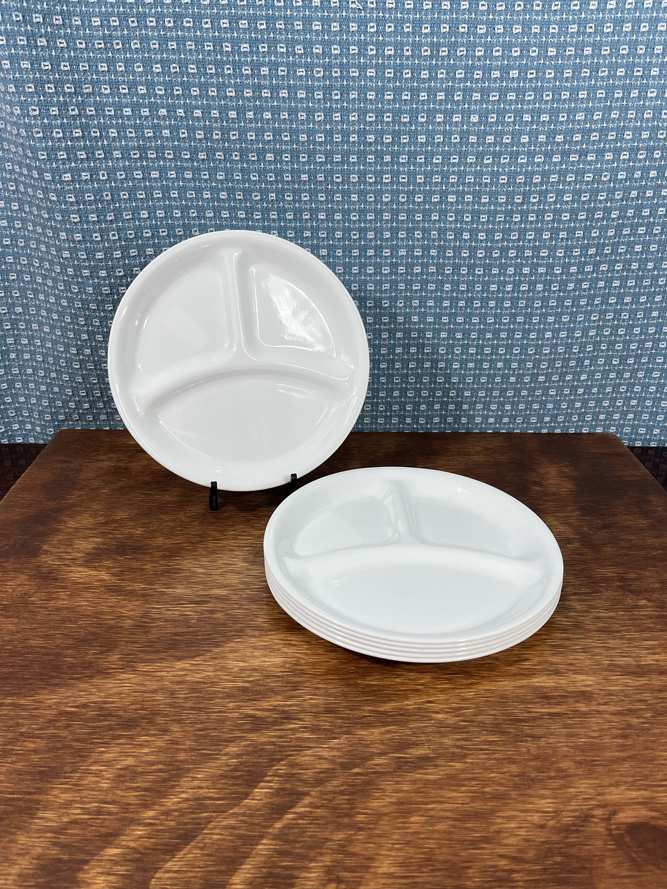 Corning Ware Corelle winter Frost White Divided Plates Set of 6 8 1 2 Etsy