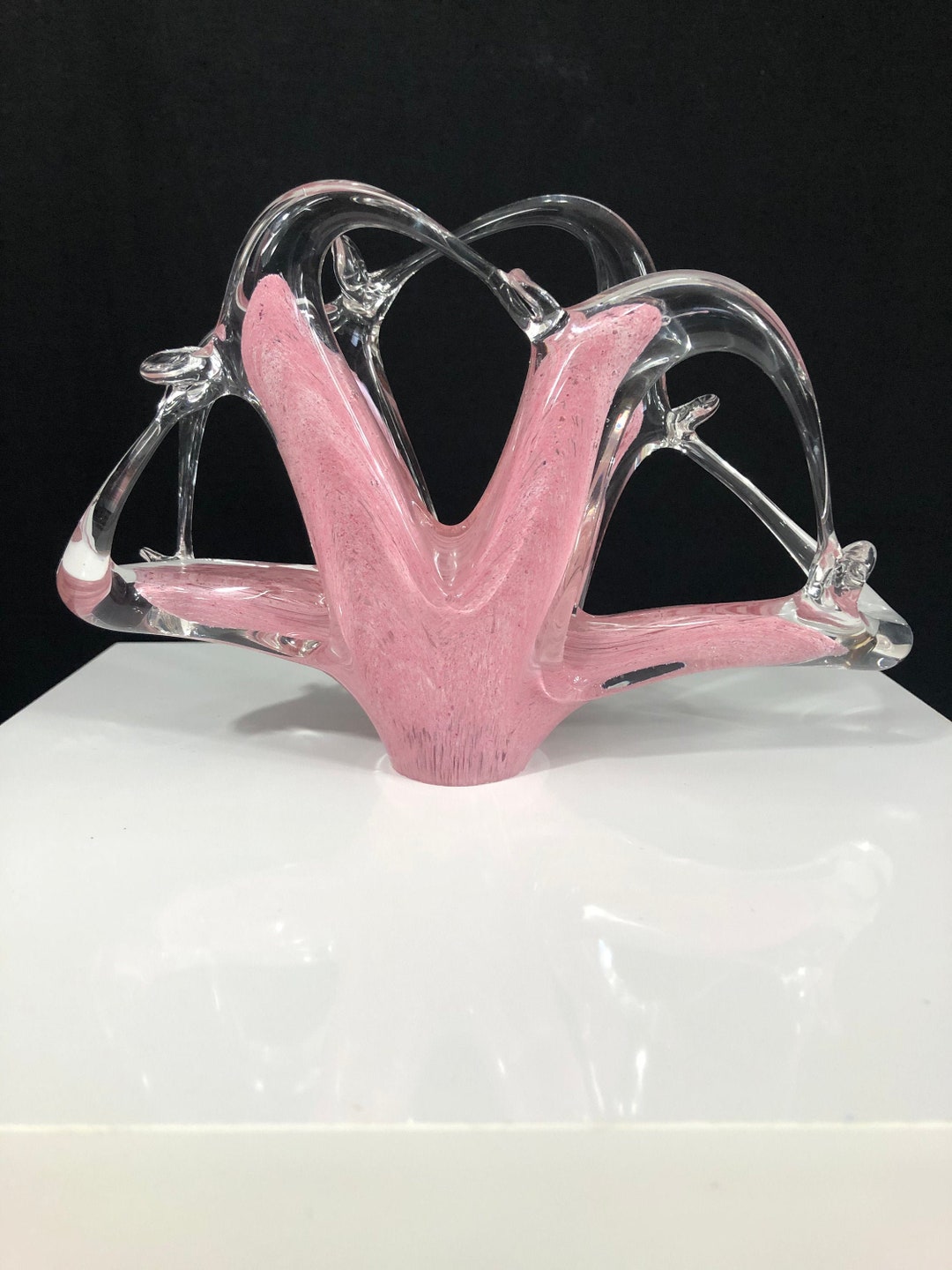 Murano Hand Blown Glass Napkin or Letter Holder, Vintage Glass Art, Italy With Sticker Etsy