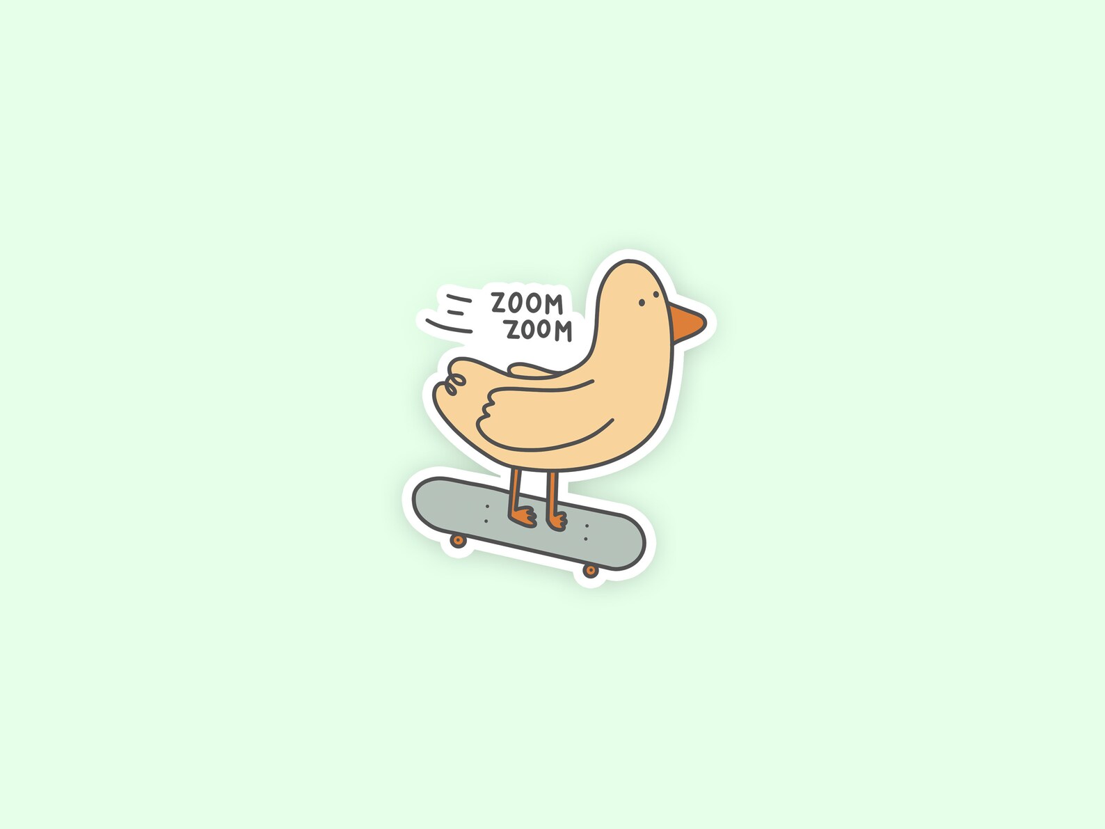 Duck on a Skateboard Cute Vinyl Die Cut Sticker - Etsy