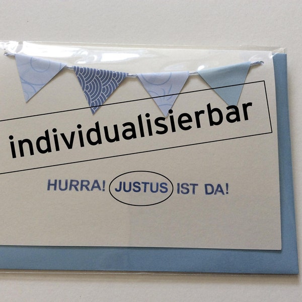 Hurra ... ist da! - Karte zur Geburt