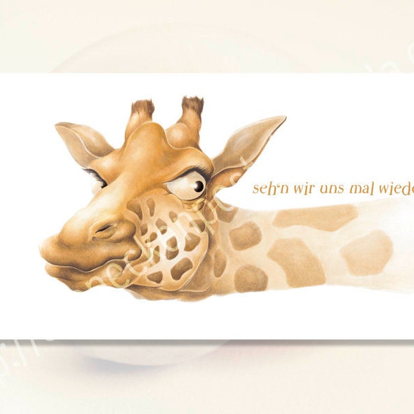 sehen wir uns mal wieder? Postkarte - Giraffe