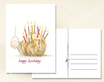 Postkarte - happy birthday - Din A6 -