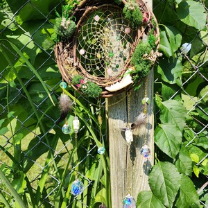 witchy crystal and bone suncatcher
