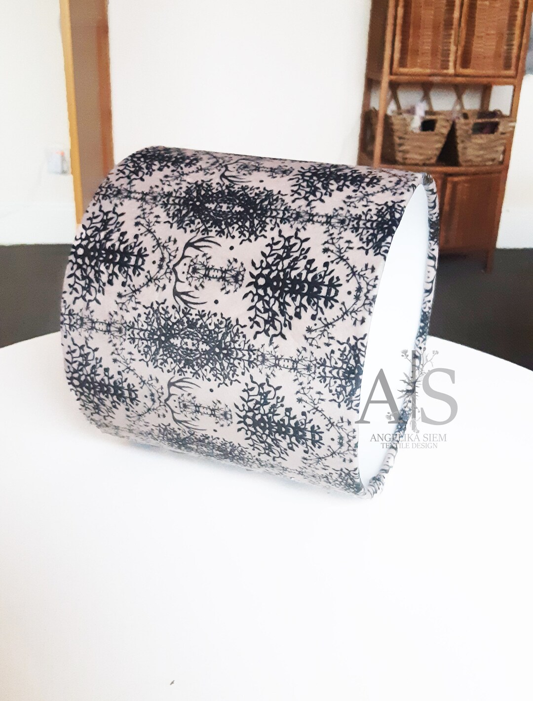 Damask Pattern Drum Lampshade Handmade Lampshade 20cm Etsy