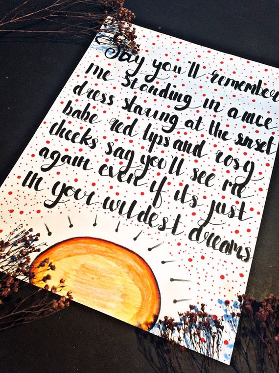 Taylor Swift Wildest Dreams Lyric Artwork