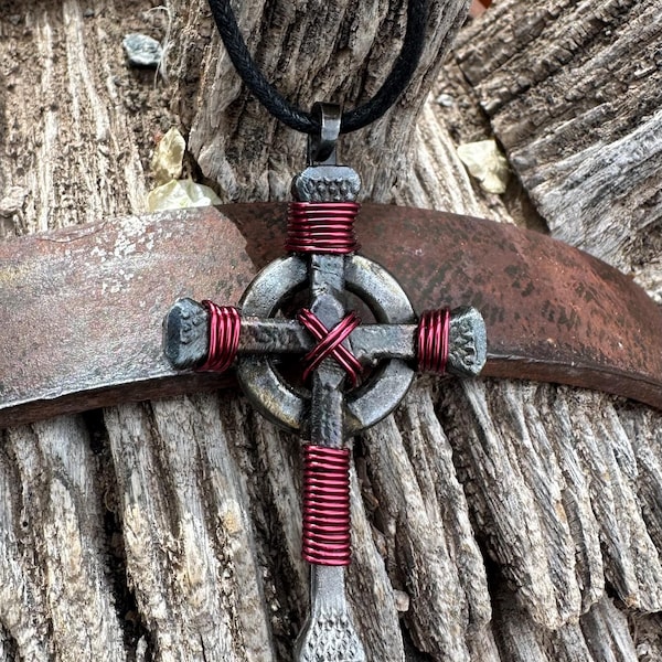 Horseshoe Nail Celtic Cross Pendant