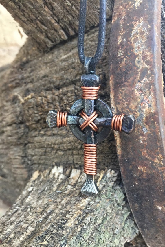 Handmade Wire Jewelry, Cross Earrings + Necklace Set