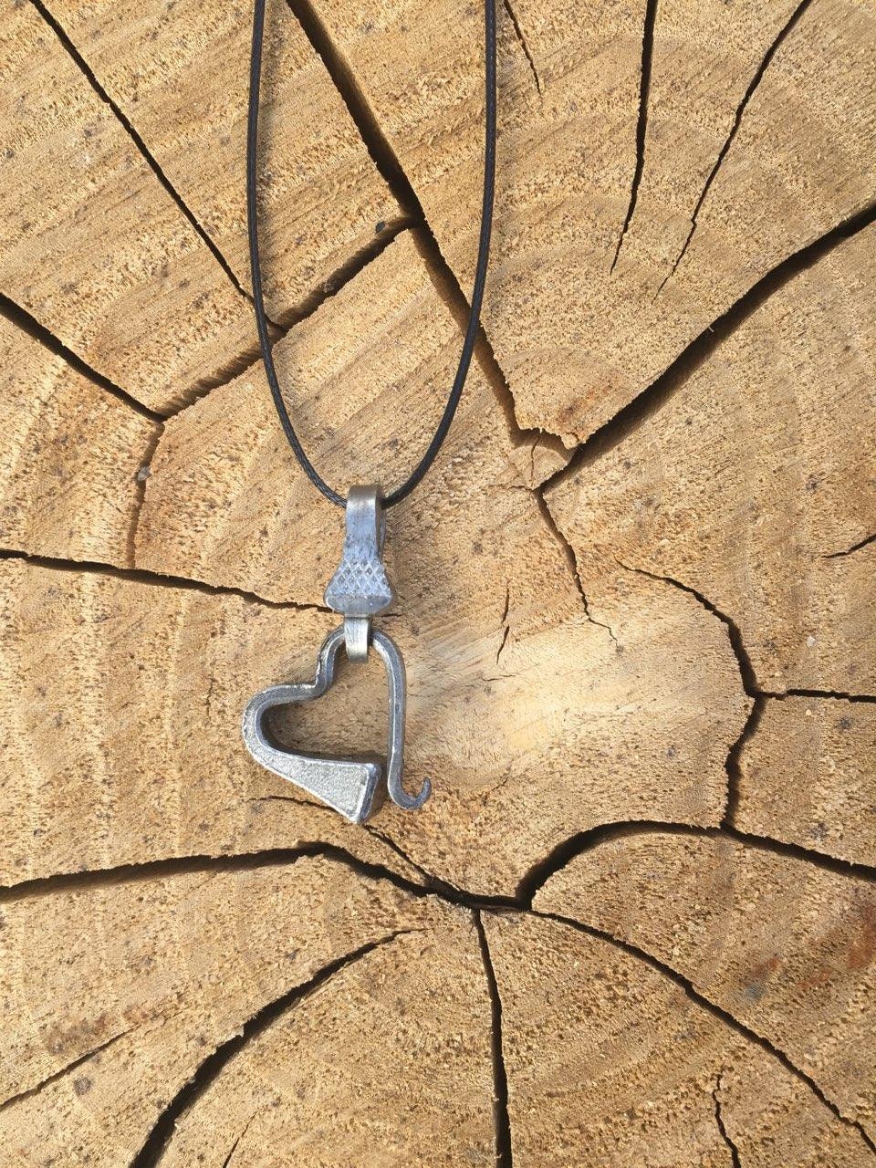 Horseshoe Nail Heart Pendant Hear Horseshoe Nail Western Etsy