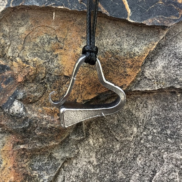 Handmade Horseshoe Nail Heart Pendant, Western Jewelry