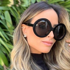 Women Fashion Sunglasses Brown Lens Gold Oversized Big Huge XXL Square  Design