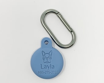 Custom Silicone AirTag Case Laser Engraved Name Initials Puppy Bulldog  Frenchie Dog Tag Personalized