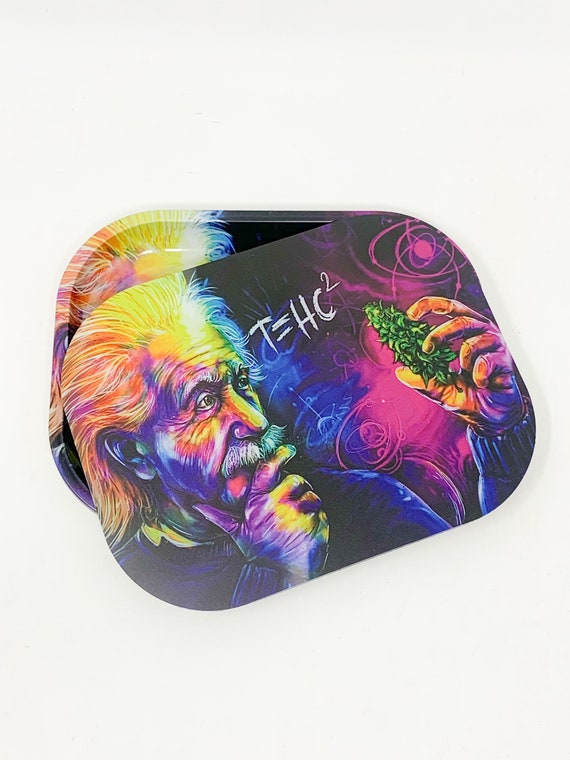 Einstein T=HC2 Metal Rolling Tray With Magnetic Lid Ash Tray
