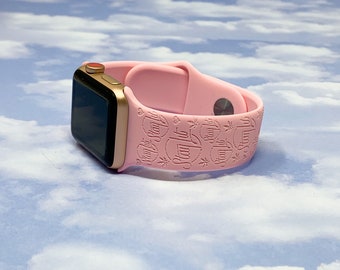 StayLit Weed Leaves Engraved Silicone Apple Watch Band 38/40 42/44 16 colors available